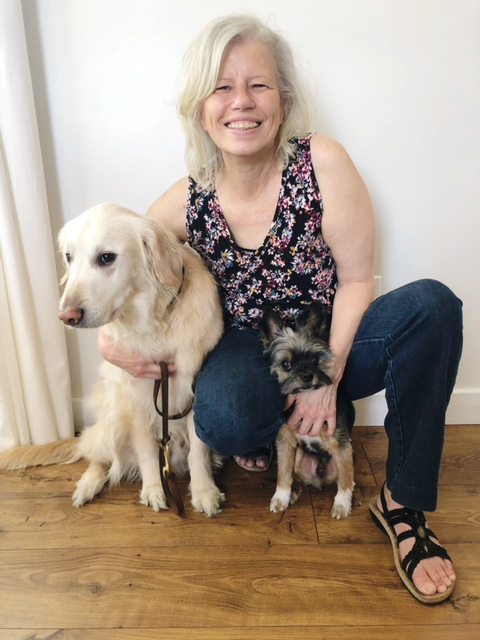 Ramona Rice with her two dogs